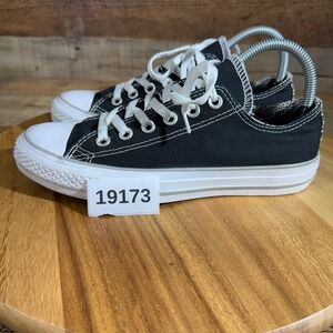 Converse Shoes Women 7 Black Low Top Canvas Animal Print Skater Lace Up